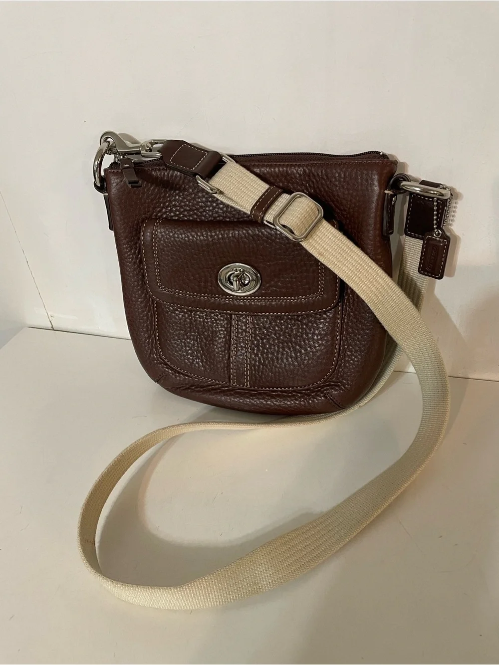 Coach Hamilton Pebbled Leather Crossbody in Brown